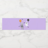 Personalisierte Halloween Skeleton & Ghost Geburts Wasserflaschenetikett (Einzelnes Label)