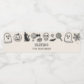 Personalisierte Halloween Skeleton & Ghost Geburts Wasserflaschenetikett (Einzelnes Label)