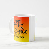 Personalisierte Halloween-Sticker: Familienname hi Kaffeetasse (Vorderseite Links)
