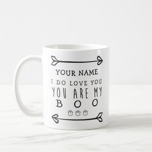 Personalisierte Halloween-Tasse - Boo Kaffeetasse (Links)