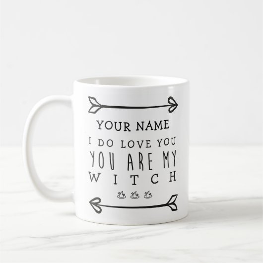 Personalisierte Halloween Tasse - Hexe (Links)