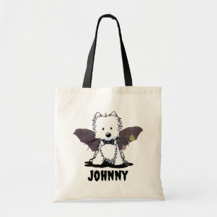 Personalisierte Halloween Westie Tote Tag Tragetasche