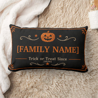 Personalisierte Halloween-Willkommensgruß für die Lendenkissen