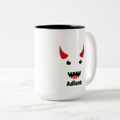 PERSONALISIERTE HALLOWENIGKEIT MIT NIEDLICHER GHOS ZWEIFARBIGE TASSE (VorderseiteRechts)