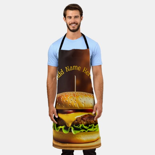 Personalisierte Hamburger Design-Schürze Schürze (Getragen)
