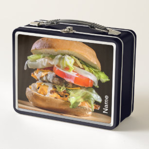 Personalisierte Hamburger Metalldose Metall Brotdose
