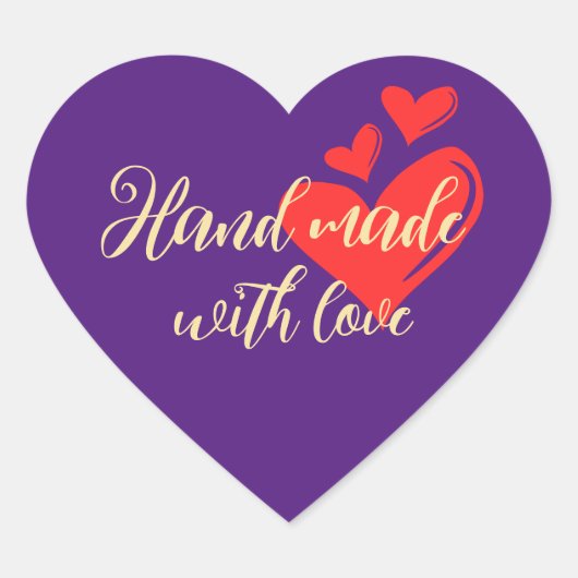 Personalisierte Hand aus Liebe Herz-Aufkleber (Vorderseite)