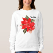 Personalisierte Hand bemalt Weihnachtsfeier Poinse Sweatshirt (Vorderseite)