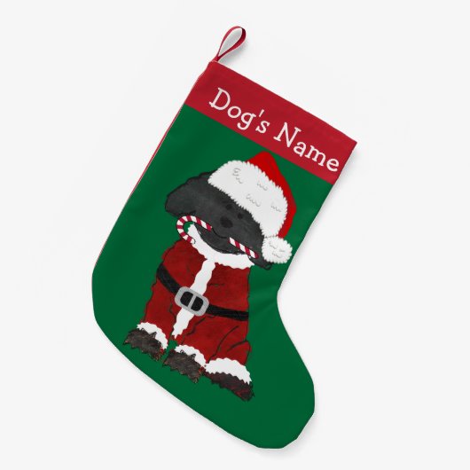 Personalisierte Hand gezeichnet Labradoodle Weihna Kleiner Weihnachtsstrumpf (Vorderansicht (hängend))