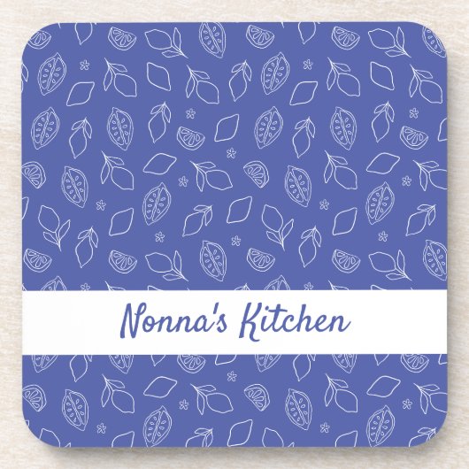 Personalisierte Hand gezogen italienische Lemons b Getränkeuntersetzer (Vorderseite)