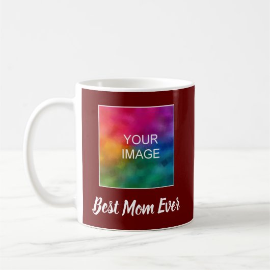 Personalisierte Hand Script Dark Red Best Mama jem Kaffeetasse (Links)