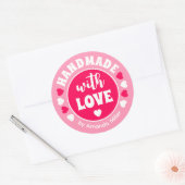 Personalisierte Handarbeit mit Liebe Backen Runder Aufkleber (Umschlag)