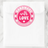 Personalisierte Handarbeit mit Liebe Backen Runder Aufkleber (Tasche)