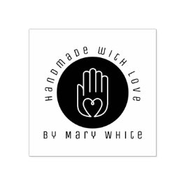 Personalisierte Handarbeit mit Liebe Herz Hand run Gummistempel