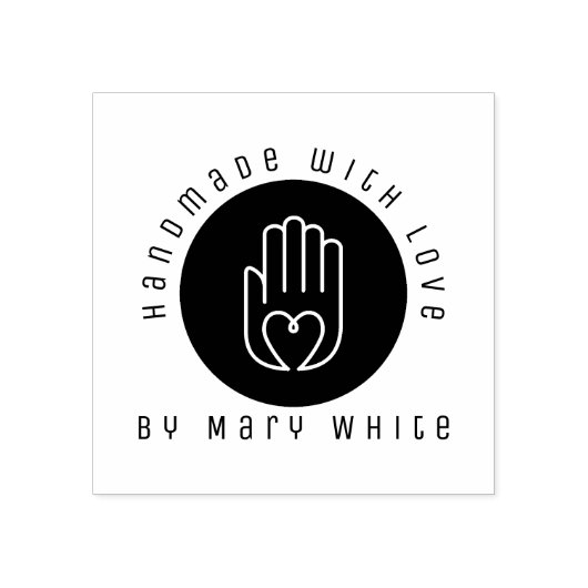 Personalisierte Handarbeit mit Liebe Herz Hand run Gummistempel (Prägung)