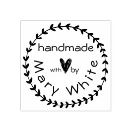 Personalisierte Handarbeit mit Liebe Kranz Gummistempel