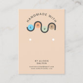 Personalisierte Handarbeit mit Liebe Ohrringe Schm Visitenkarte (Vorderseite)