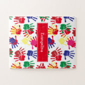 Personalisierte Handdrucke für Kinder Puzzle (Horizontal)
