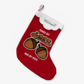 Personalisierte Hände weg von Deez Nüssen und Bier Kleiner Weihnachtsstrumpf (Vorderansicht (hängend))