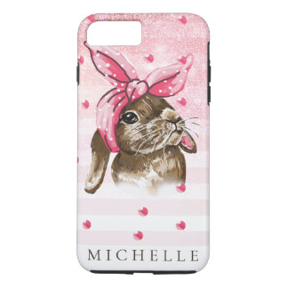 Personalisierte Handgemalt Hase mit rosa Bug Case-Mate iPhone Hülle