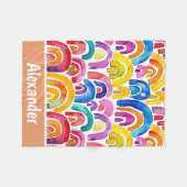 Personalisierte handgemalte Wasserfarbenbügel Fleecedecke (Vorderseite (Horizontal))