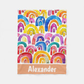 Personalisierte handgemalte Wasserfarbenbügel Fleecedecke (Vorderseite)