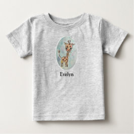 Personalisierte handgemalte WasserfarbenGiraffe Baby T-shirt