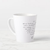Personalisierte handgeschriebene Kaffeetasse Tee Milchtasse (Linke Ecke)