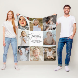 Personalisierte handgeschriebene Liebe Oma 8-Fotos Fleecedecke