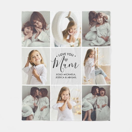 Personalisierte handgeschriebene Liebe Sie Mum 8-F Fleecedecke (Vorderseite)