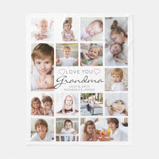 Personalisierte handgeschriebene Liebe Sie Oma 15 Fleecedecke (Vorderseite)