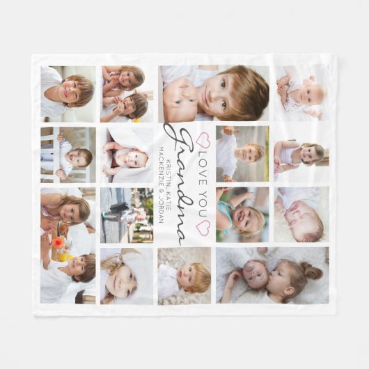 Personalisierte handgeschriebene Liebe Sie Oma 15 Fleecedecke (Vorderseite (Horizontal))