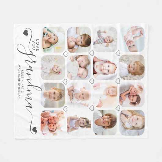 Personalisierte handgeschriebene Liebe Sie Oma 16 Fleecedecke (Vorderseite (Horizontal))