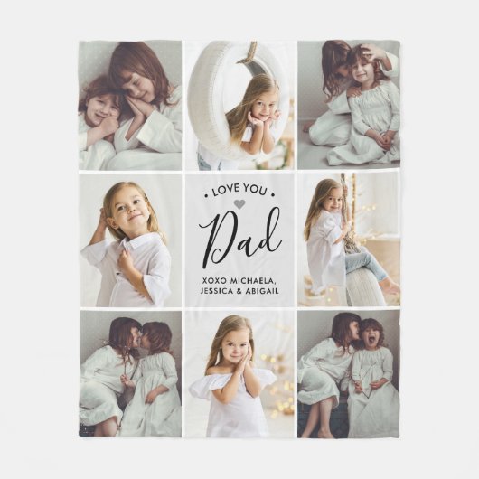 Personalisierte handgeschriebene Liebe Vater 8-Fot Fleecedecke (Vorderseite)
