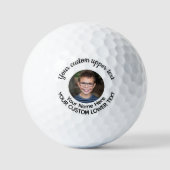 Personalisierte handgeschriebene Schriftart 3-Line Golfball (Vorderseite)
