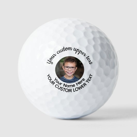Personalisierte handgeschriebene Schriftart 3-Line Golfball (Vorderseite)
