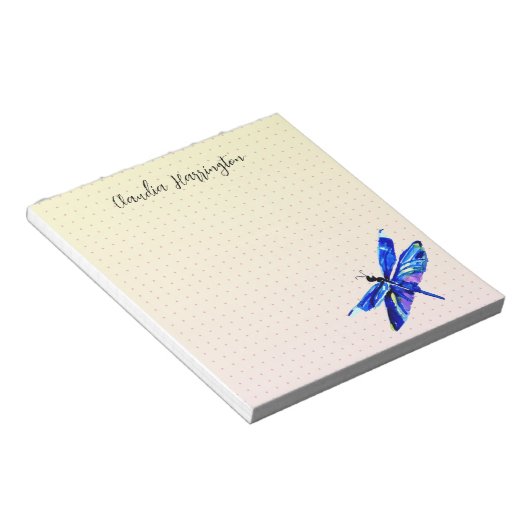 Personalisierte, handGezeichnet Pasteldots mit Bla Notizblock (angewinkelt)