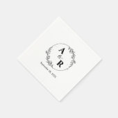 Personalisierte handgezeichnete Blumenhochzeiten Serviette (Ecke)