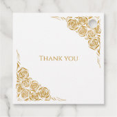 Personalisierte handgezeichnete Goldene Rose Hochz Geschenkanhänger (Rückseite)