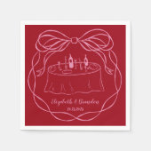 Personalisierte handgezeichnete Hochzeitsimulation Serviette (Vorderseite)