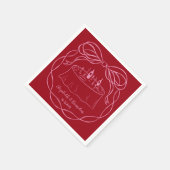 Personalisierte handgezeichnete Hochzeitsimulation Serviette (Ecke)