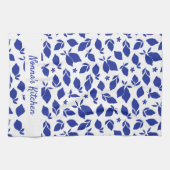 Personalisierte Handgezeichnete italienische Blaul Geschirrtuch (Horizontal)