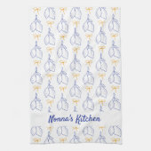 Personalisierte Handgezeichnete italienische Blaul Geschirrtuch (Vertikal)