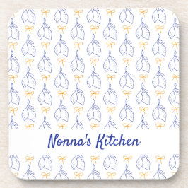 Personalisierte Handgezeichnete italienische Blaul Getränkeuntersetzer