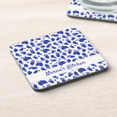 Personalisierte Handgezeichnete italienische Blaul Getränkeuntersetzer (Linke Seite)