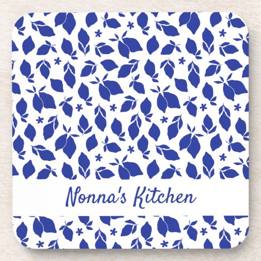 Personalisierte Handgezeichnete italienische Blaul Getränkeuntersetzer (Vorderseite)