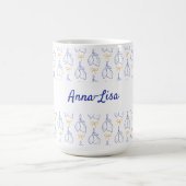 Personalisierte Handgezeichnete italienische Blaul Kaffeetasse (Mittel)