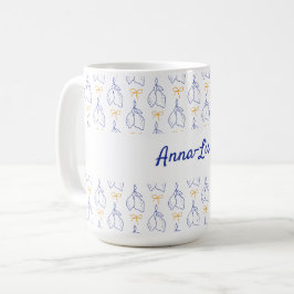 Personalisierte Handgezeichnete italienische Blaul Kaffeetasse