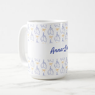 Personalisierte Handgezeichnete italienische Blaul Kaffeetasse