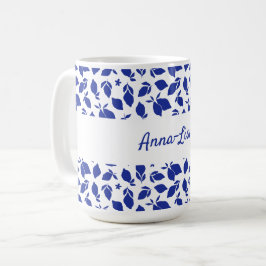 Personalisierte Handgezeichnete italienische Blaul Kaffeetasse